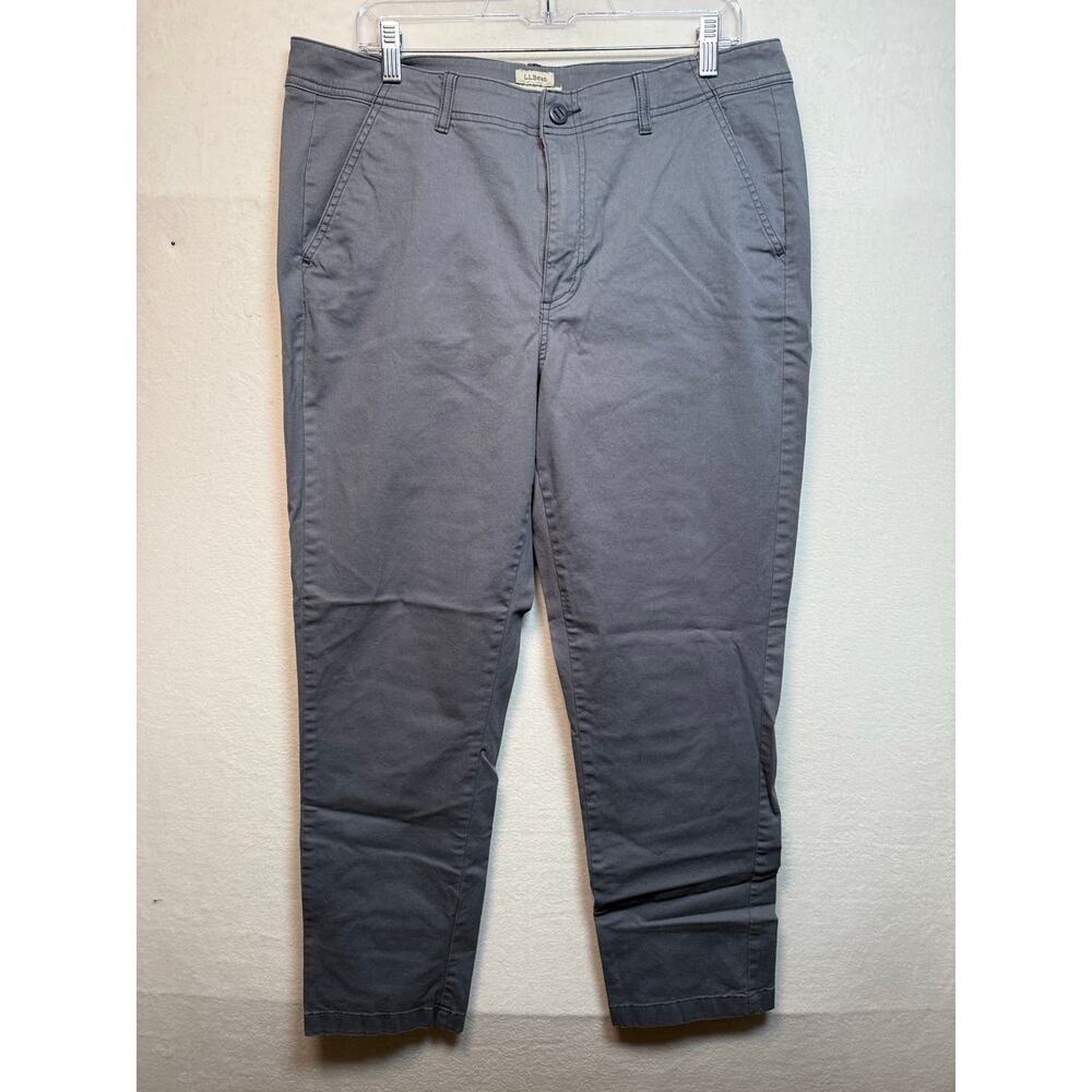 L.L. Bean Favorite Fit women's Chinos, Size 14R, Light Gray/Blue
